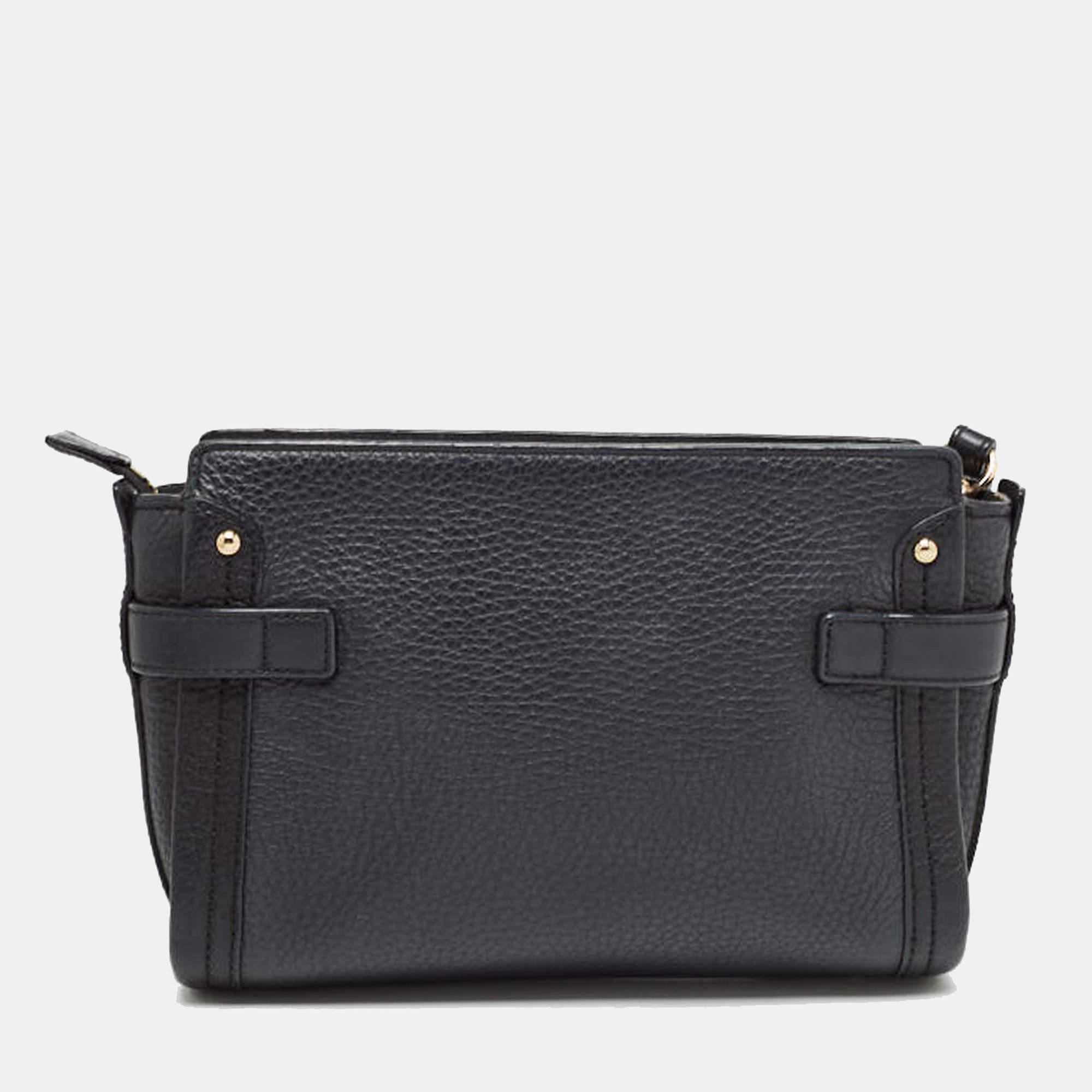 Women's Coach Black Leather Swagger Wristlet Crossbody Bag For Sale