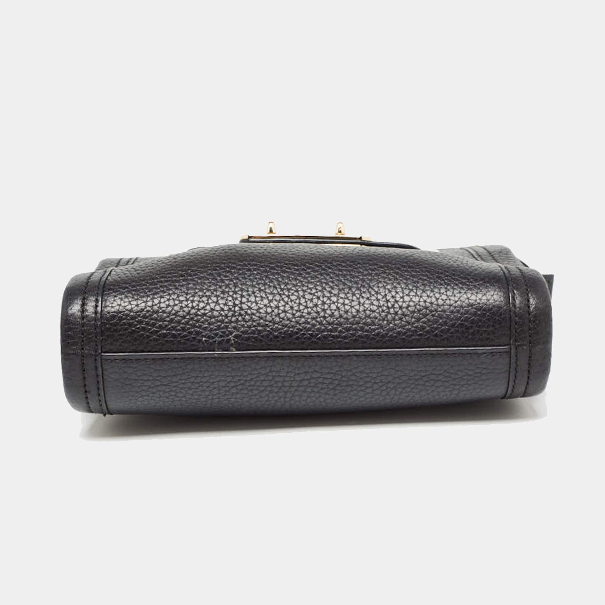 Coach Black Leather Swagger Wristlet Crossbody Bag For Sale 4