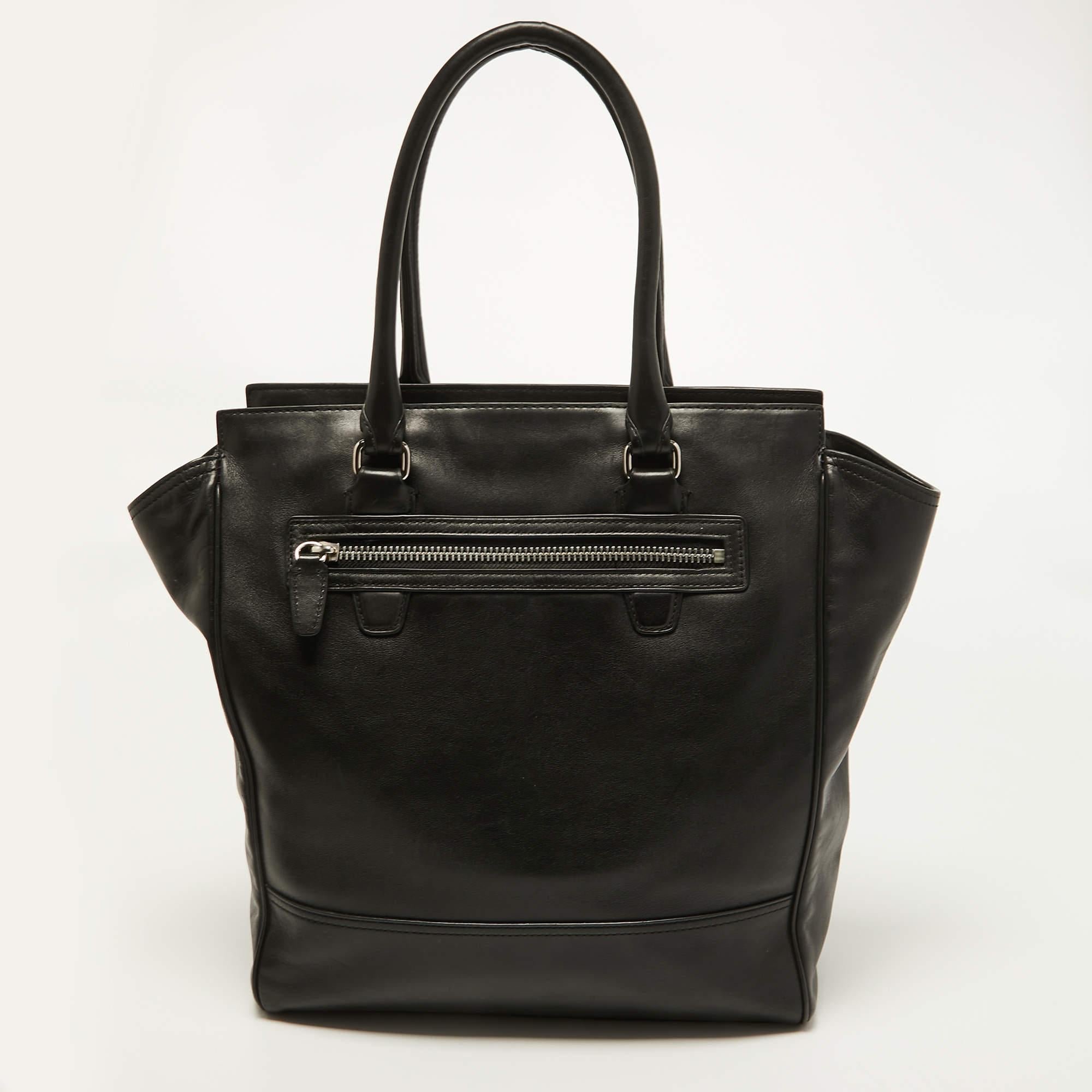 Women's Coach Black Leather Tanner Tote