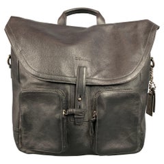 COACH Black Leather Top Handles Backpack