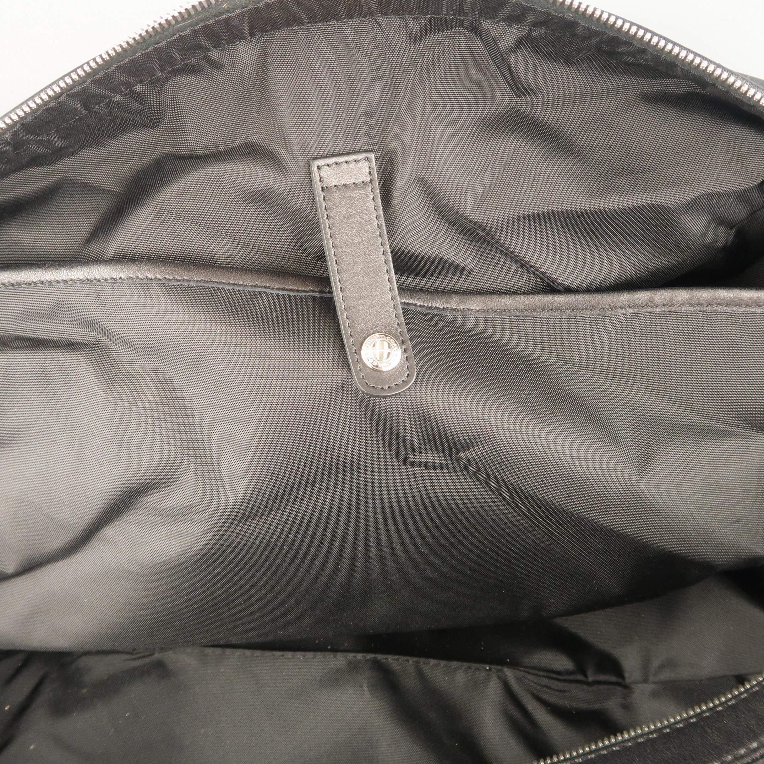 COACH Black Leather Top Lock Zip Travel Duffel Bag 7