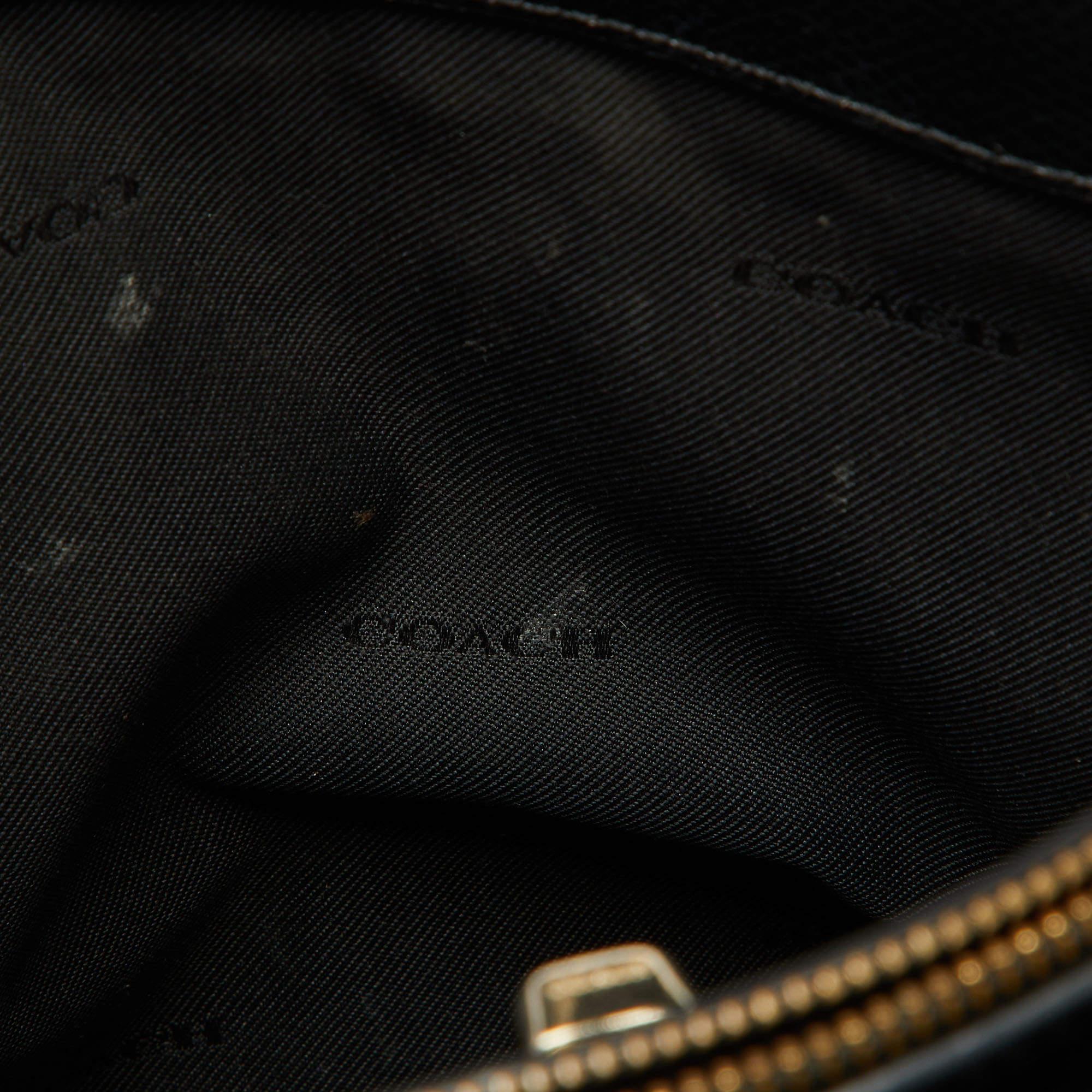 Cartera Coach de piel negra Turnlock Carryall 29 en venta 4