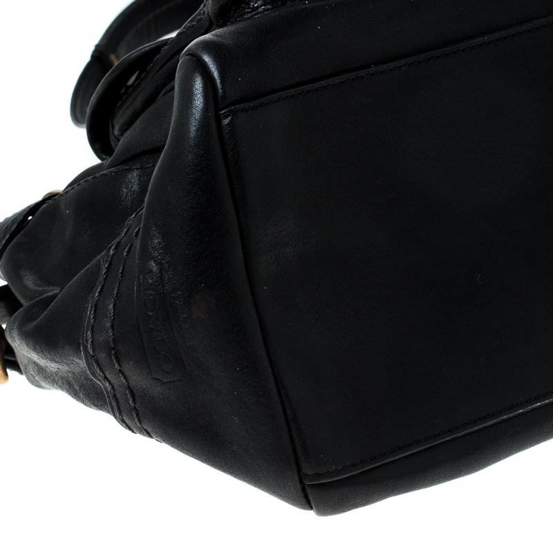 Coach Black Leather Turnlock Double Pocket Legacy Shoulder Bag 4