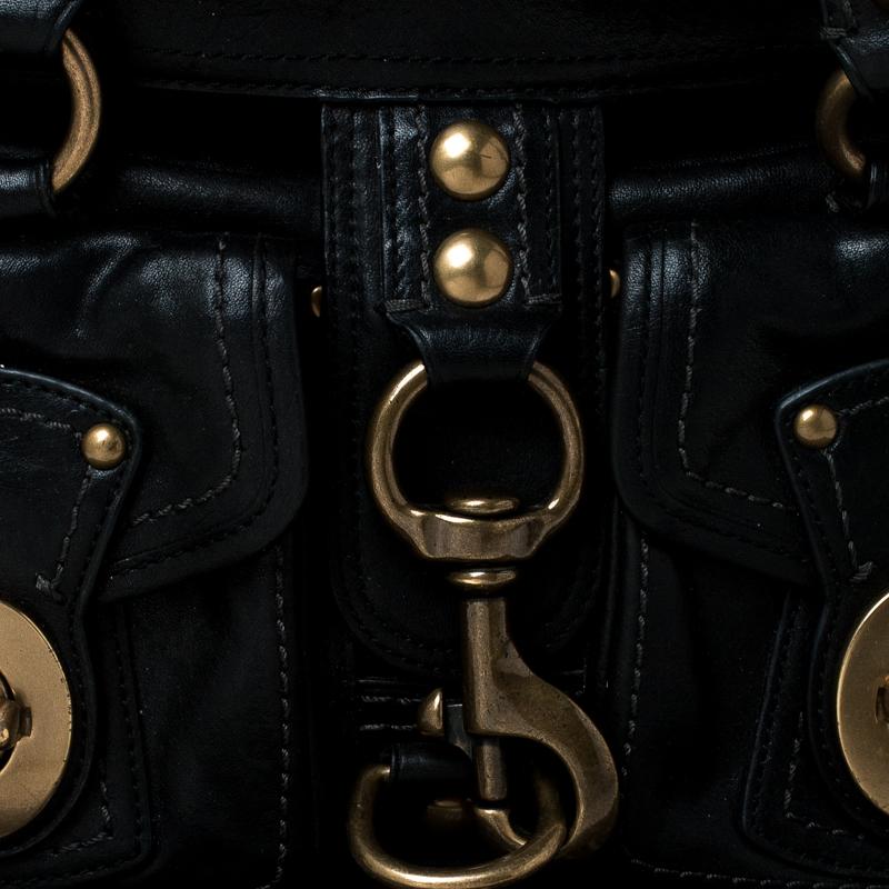 Coach Black Leather Turnlock Double Pocket Legacy Shoulder Bag 9