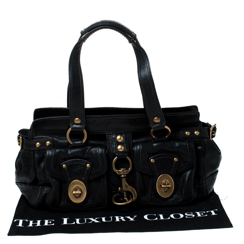 Coach Black Leather Turnlock Double Pocket Legacy Shoulder Bag 10
