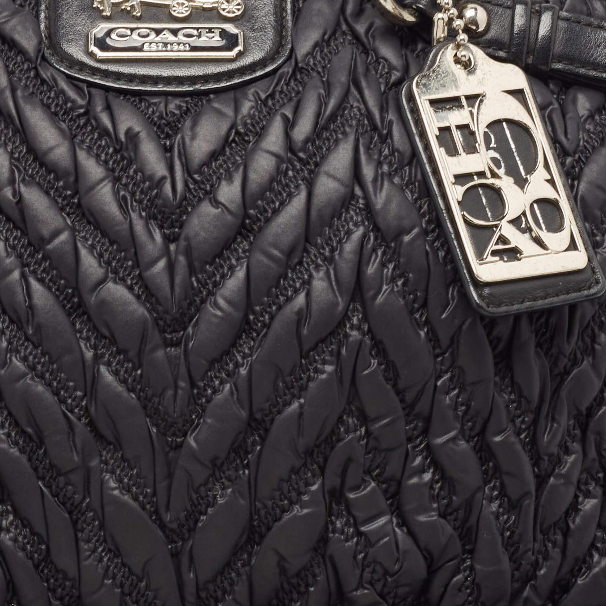 Coach Black Matelasse Nylon 70th Anniversary Madison Satchel 1
