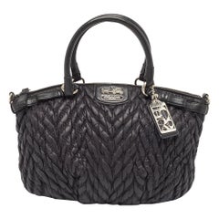 Coach Black Matelasse Nylon 70th Anniversary Madison Satchel