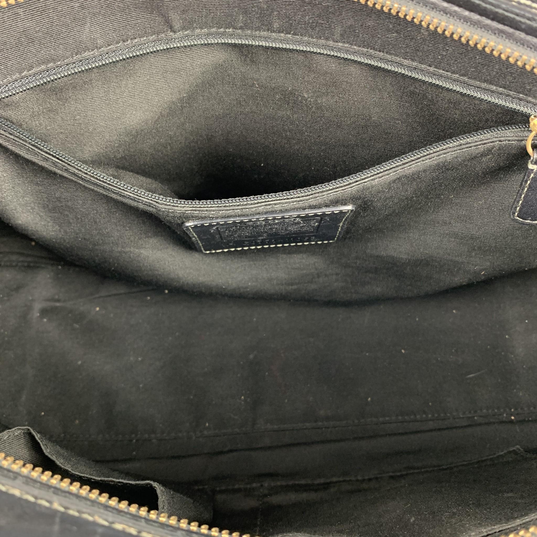 COACH Black Monogram Canvas Top Handles Handbag 3
