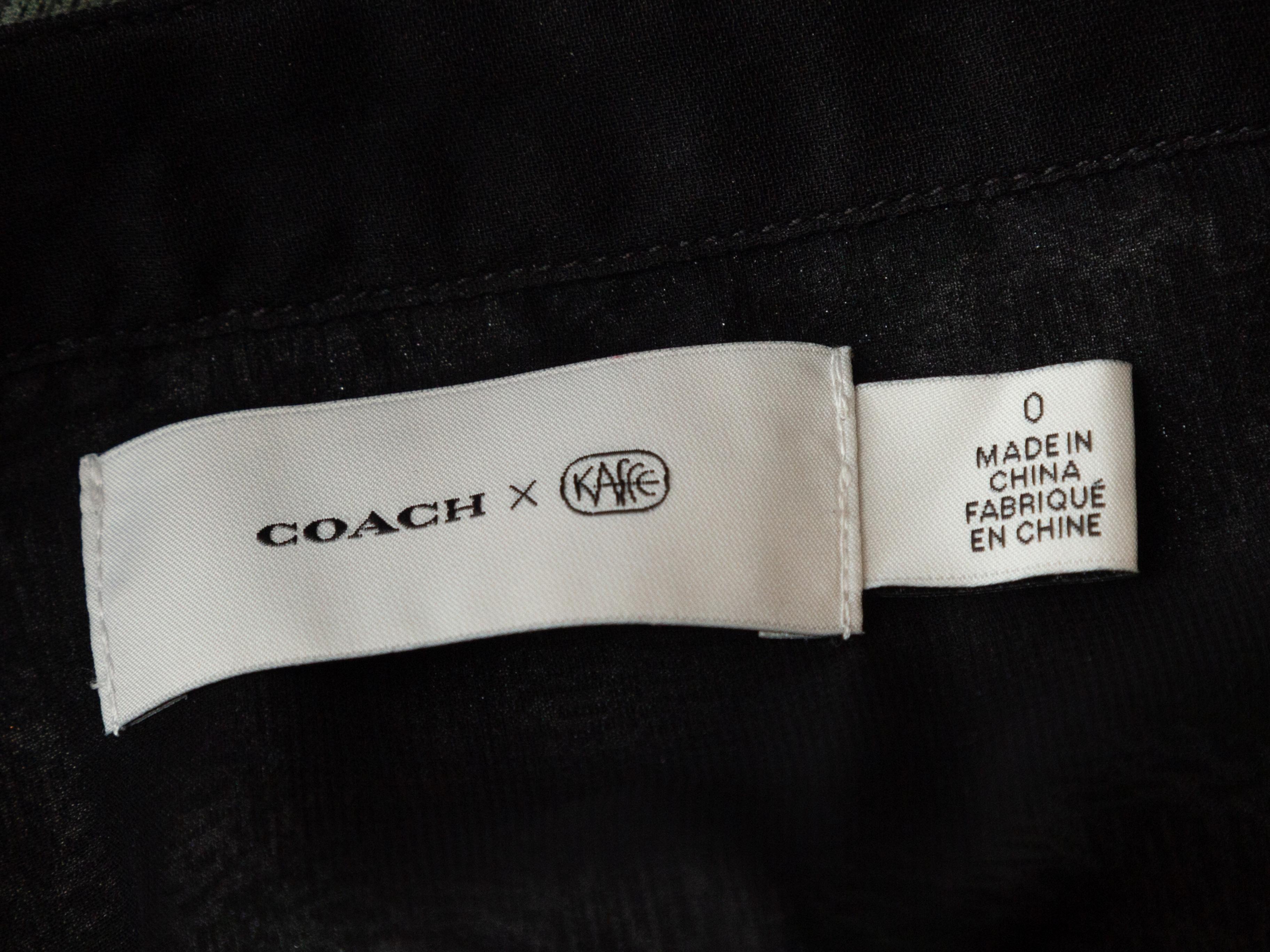 Coach Black & Multicolor x Kaffe Silk Floral Print Skirt In Good Condition In New York, NY