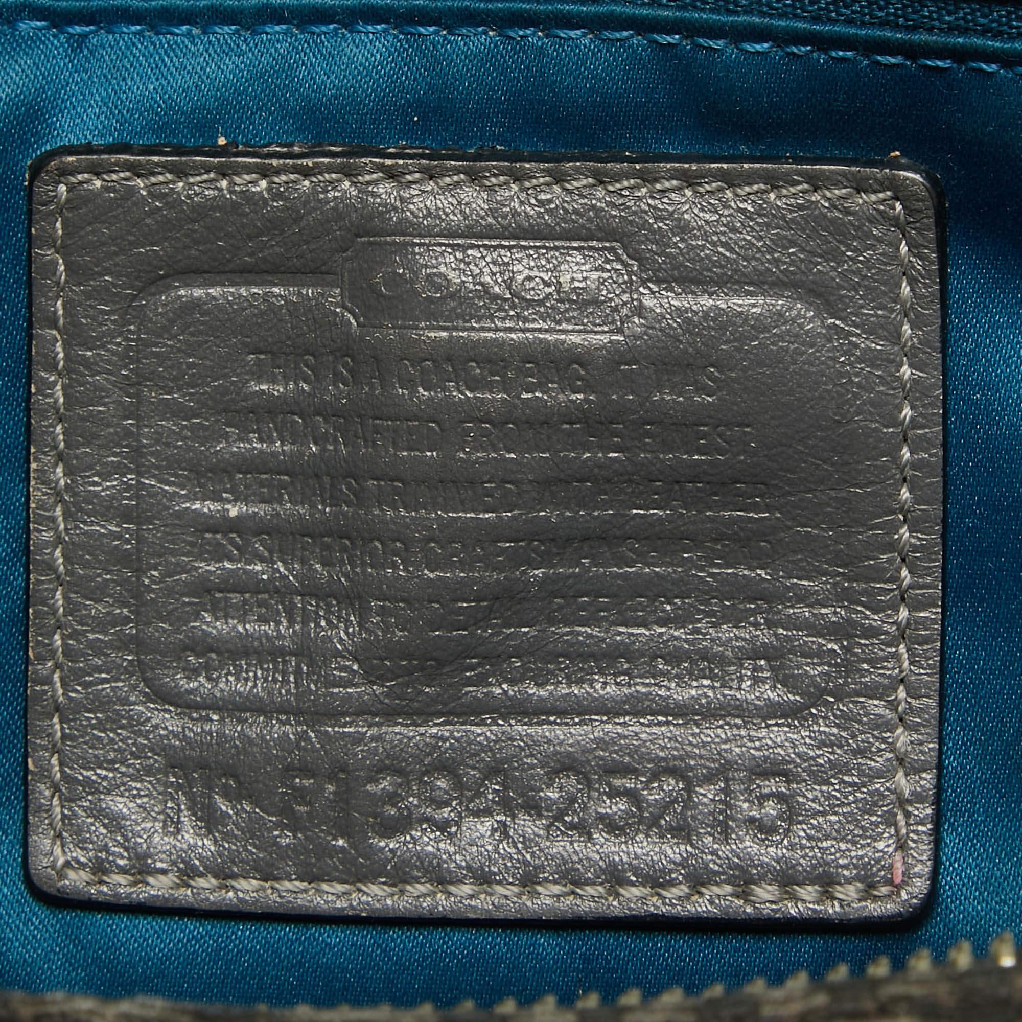 Coach Black Op Art Fabric and Leather Madison Madeline Satchel For Sale 6