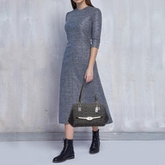 Coach Black Op Art Fabric and Leather Madison Madeline Satchel