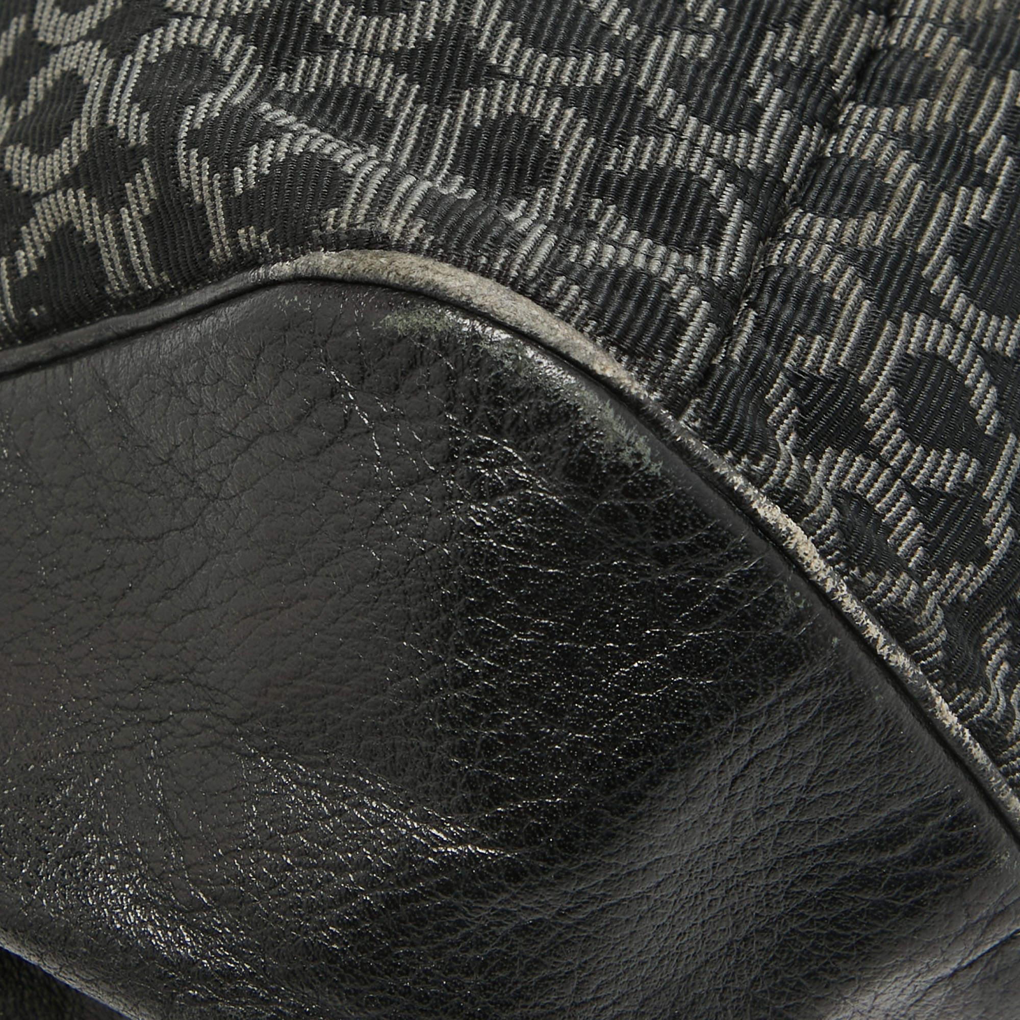 Coach Black Op Art Fabric and Leather Madison Madeline Satchel For Sale 2