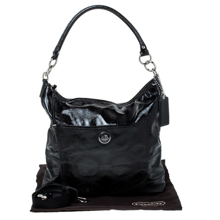 coach black patent leather purse