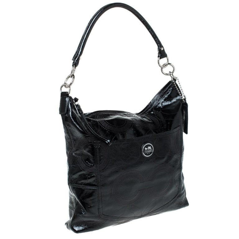 Coach Black Patent Leather Hobo at 1stDibs | coach black patent leather ...