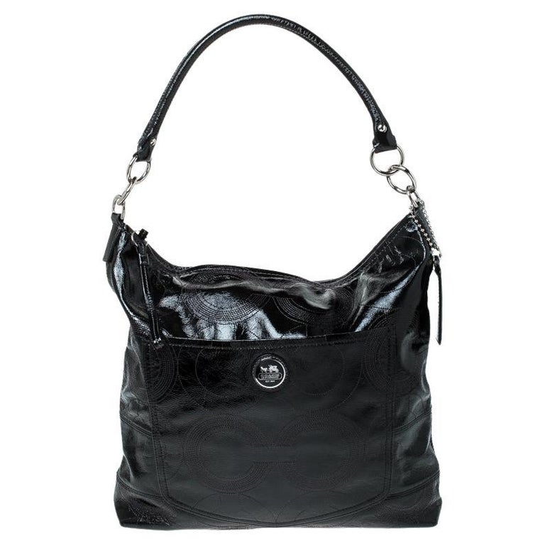 methaan Rauw genade Coach Black Patent Leather Hobo For Sale at 1stDibs