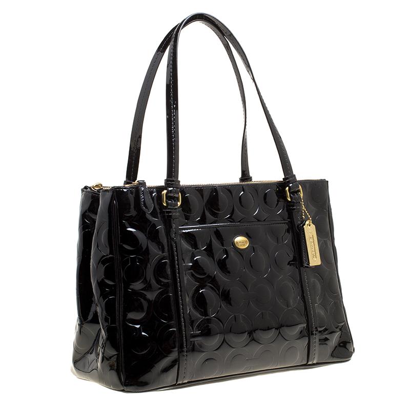 Coach black patent leather purse online