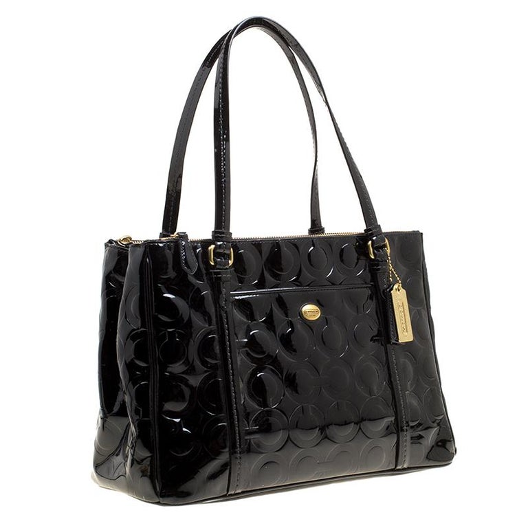 coach black patent leather purse