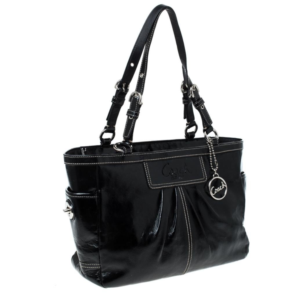 shiny coach purse