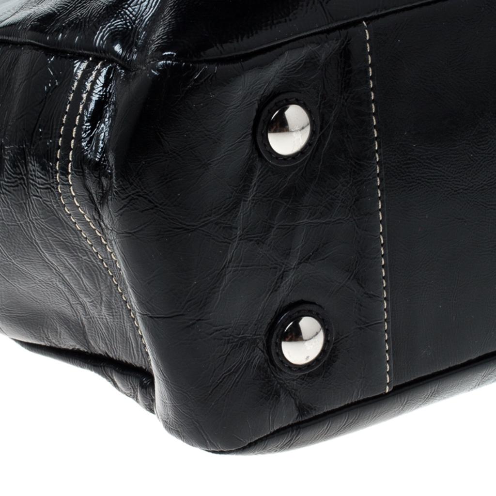 Coach Black Patent Leather Shoulder Bag For Sale 2