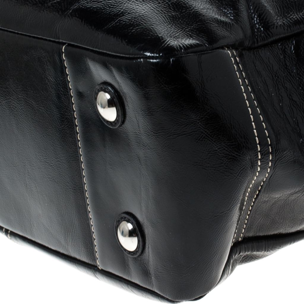 Coach Black Patent Leather Shoulder Bag For Sale 3
