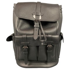 COACH Black Pebble Grain Leather Hudson Backpack