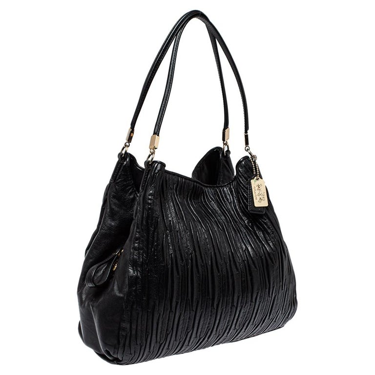 COACH Black Leather Handbag Purse Classic Shoulder Bag A10-9059