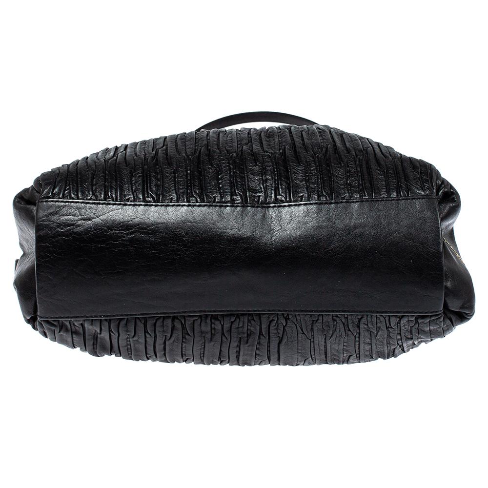 black pleated bag