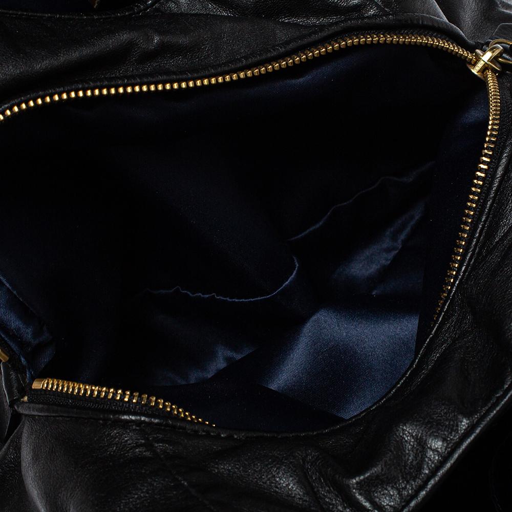 Women's Coach Black Pleated Leather Edie 31 Shoulder Bag