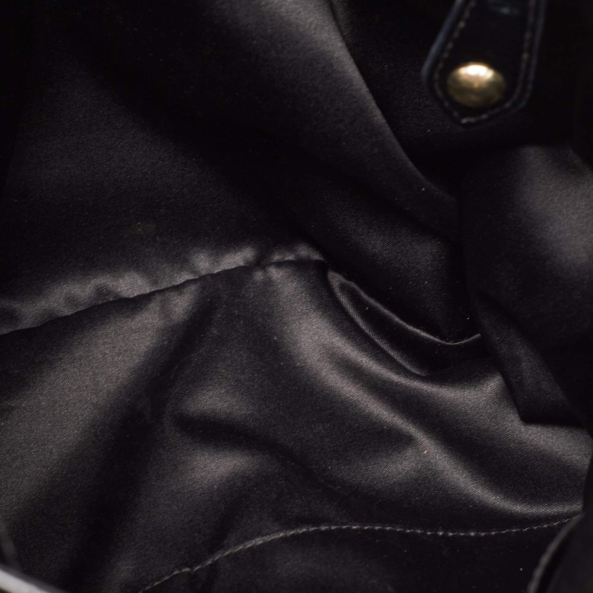 Coach Black Pleated Satin and Patent Leather Ashley Tote 6