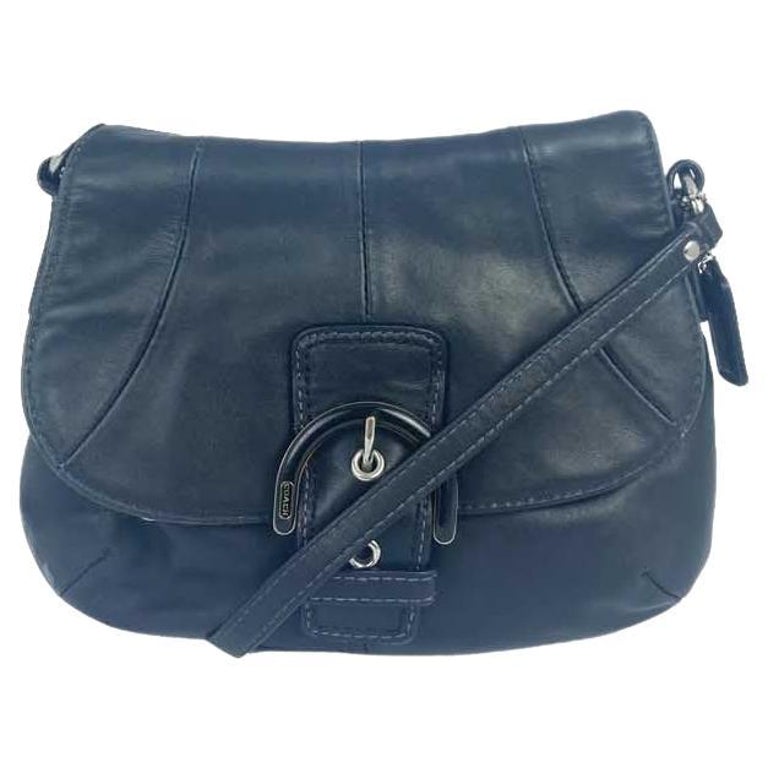 Coach Black Shoulder Bag with Buckle Detail For Sale at 1stDibs