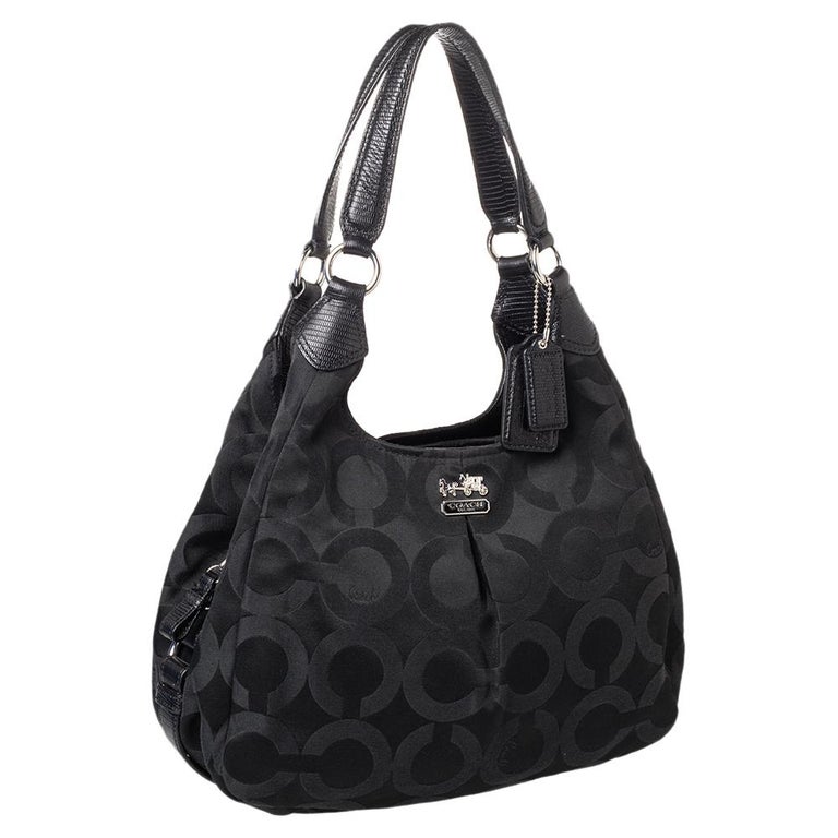 Coach Black Signature Canvas and Leather Madison Hobo For Sale at 1stDibs