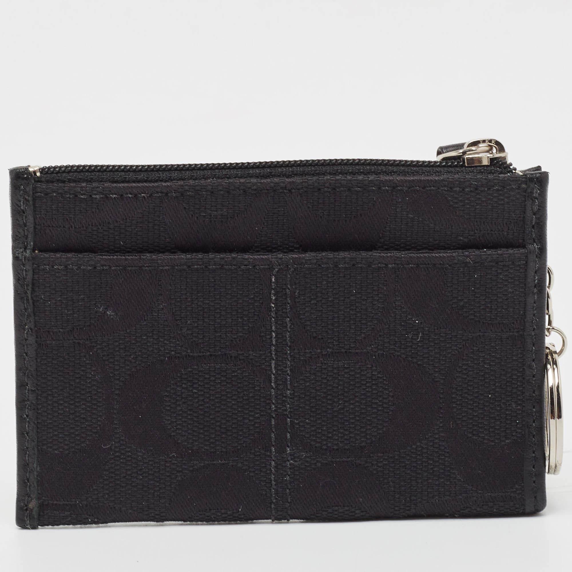 Women's Coach Black Signature Canvas Zip Skinny ID Case For Sale