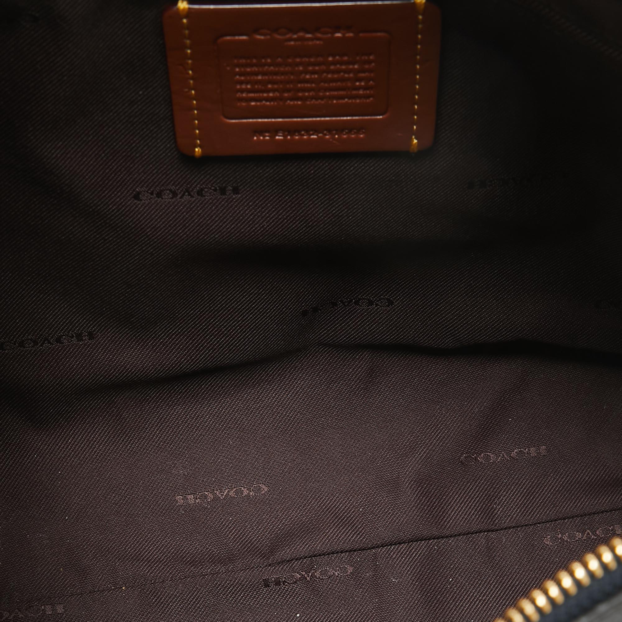 Coach Black Signature Coated Canvas and Leather Prairie Satchel 3
