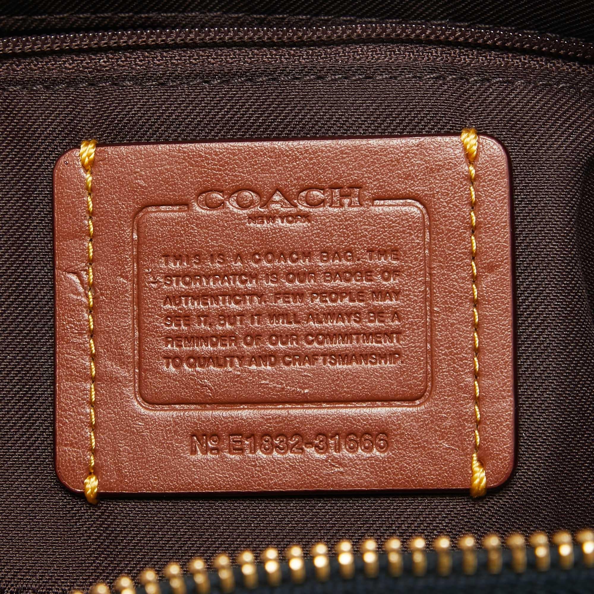 Coach Black Signature Coated Canvas and Leather Prairie Satchel 4