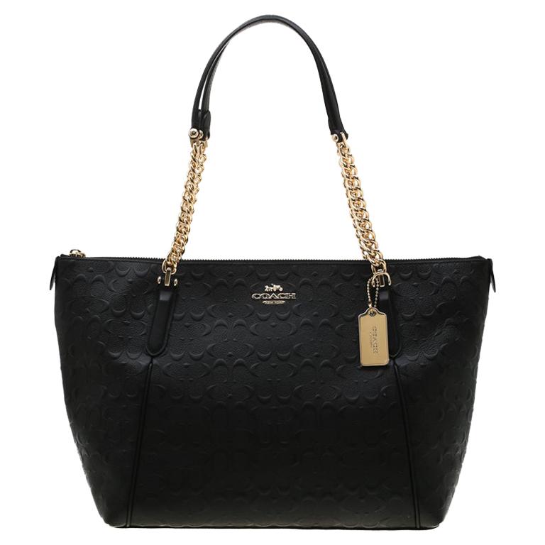 COACH Addison Black Leather Tote Bag J0369-13207 Includes Complimenting  Wallet