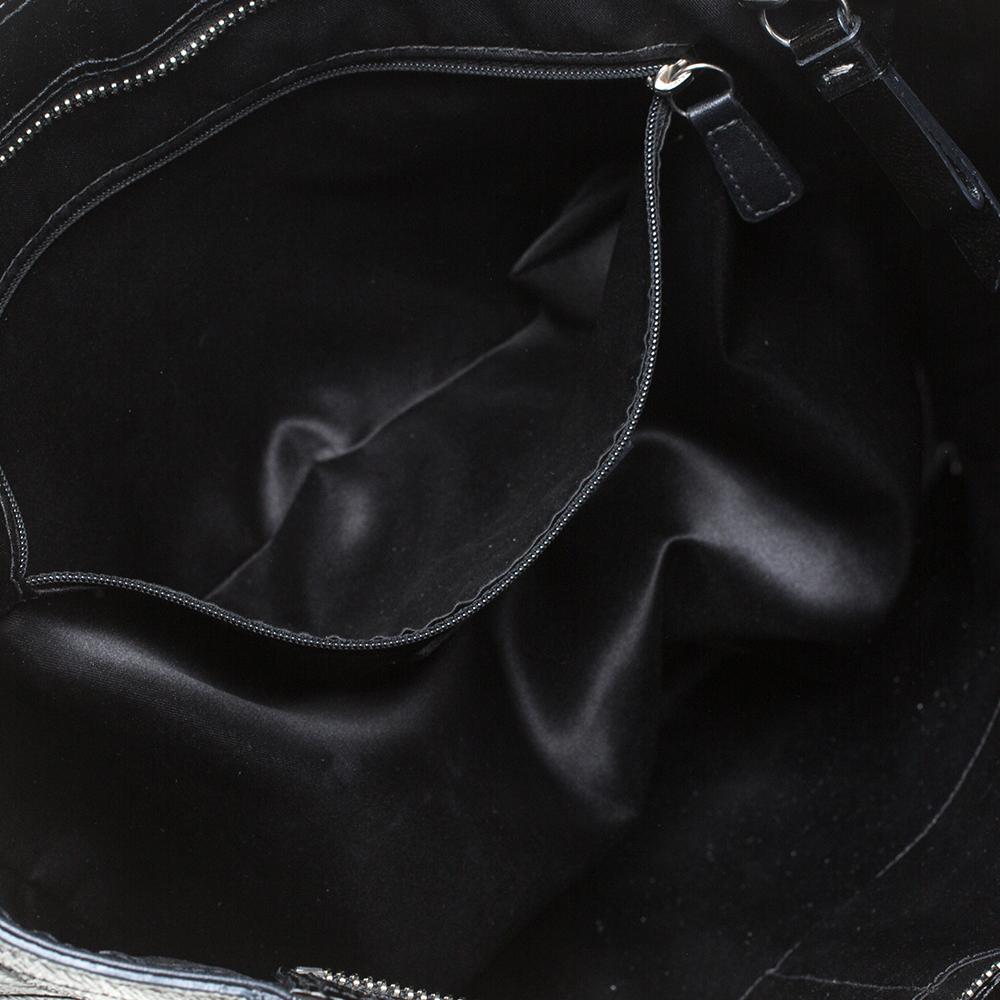 Coach Black Signature Embossed Patent Leather Gallery Tote 3