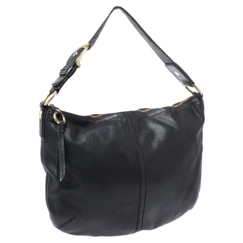 coach black soft leather bag