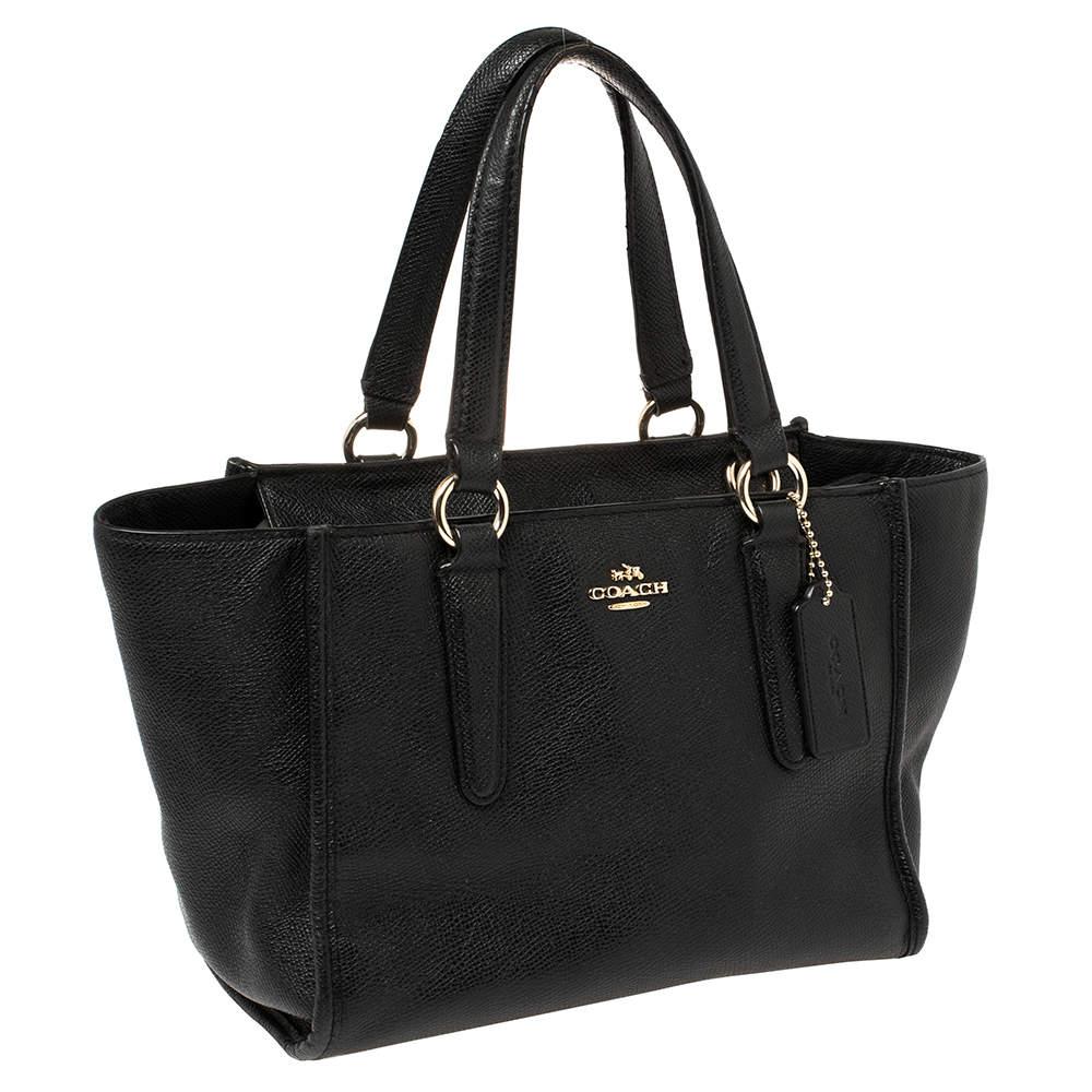 Coach Tote Crosby de piel texturizada negra Negro