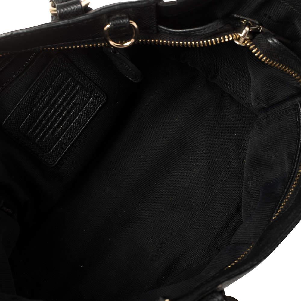 Coach Tote Crosby de piel texturizada negra 2