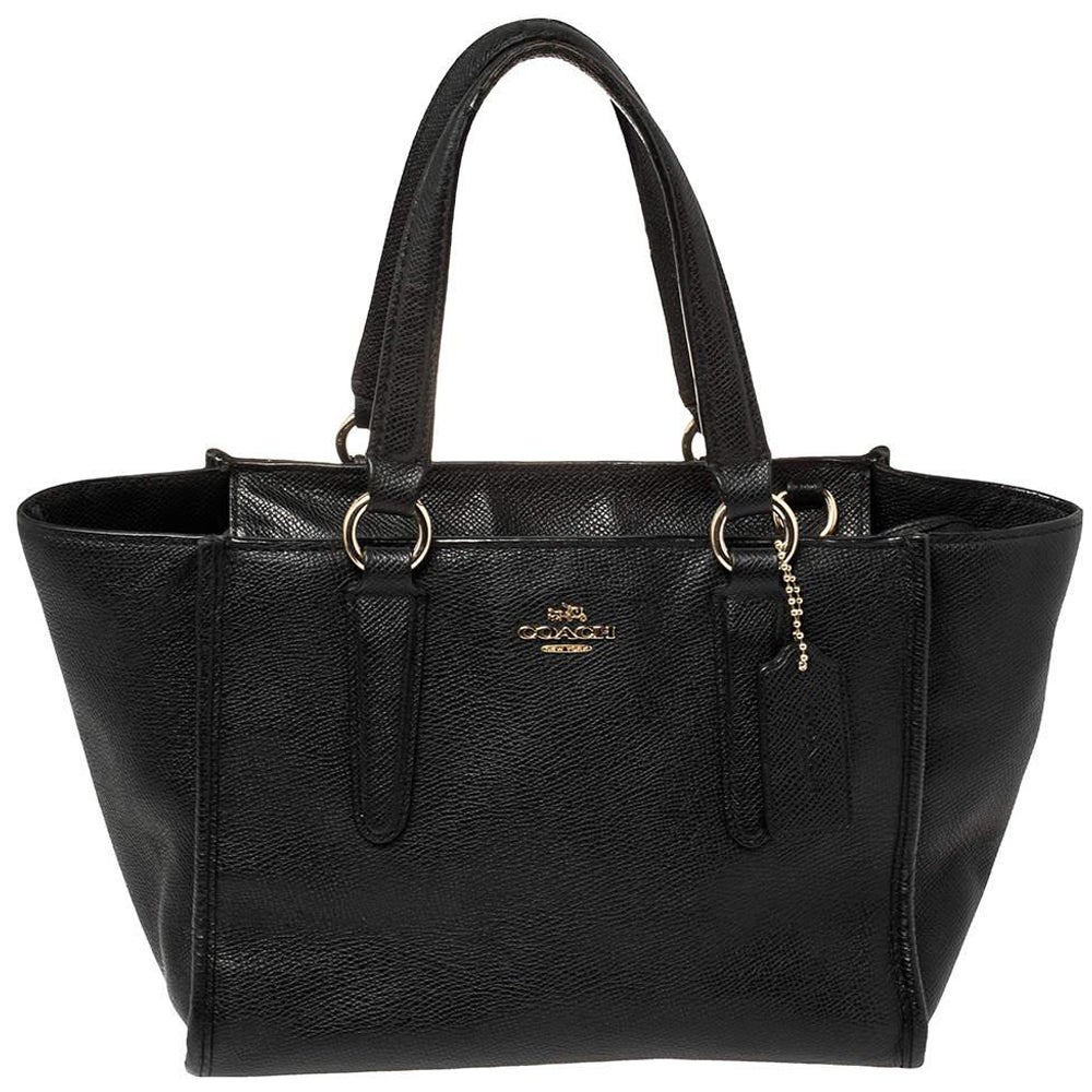 Coach Black Textured Leather Crosby Tote