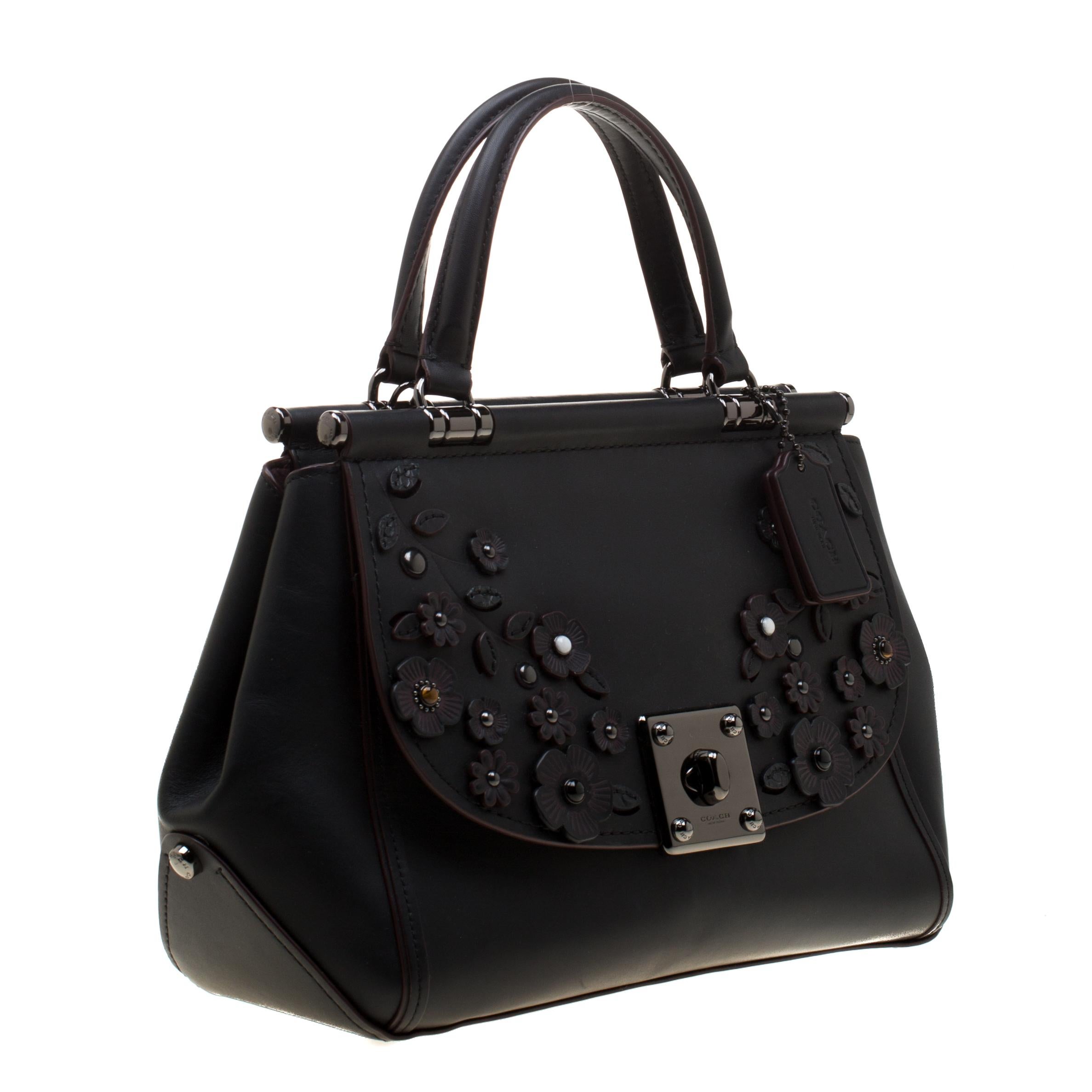 coach black satchel