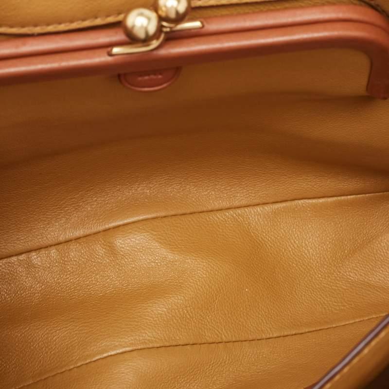 Coach Blue/Brown Leather Dinky Crossbody Bag 3