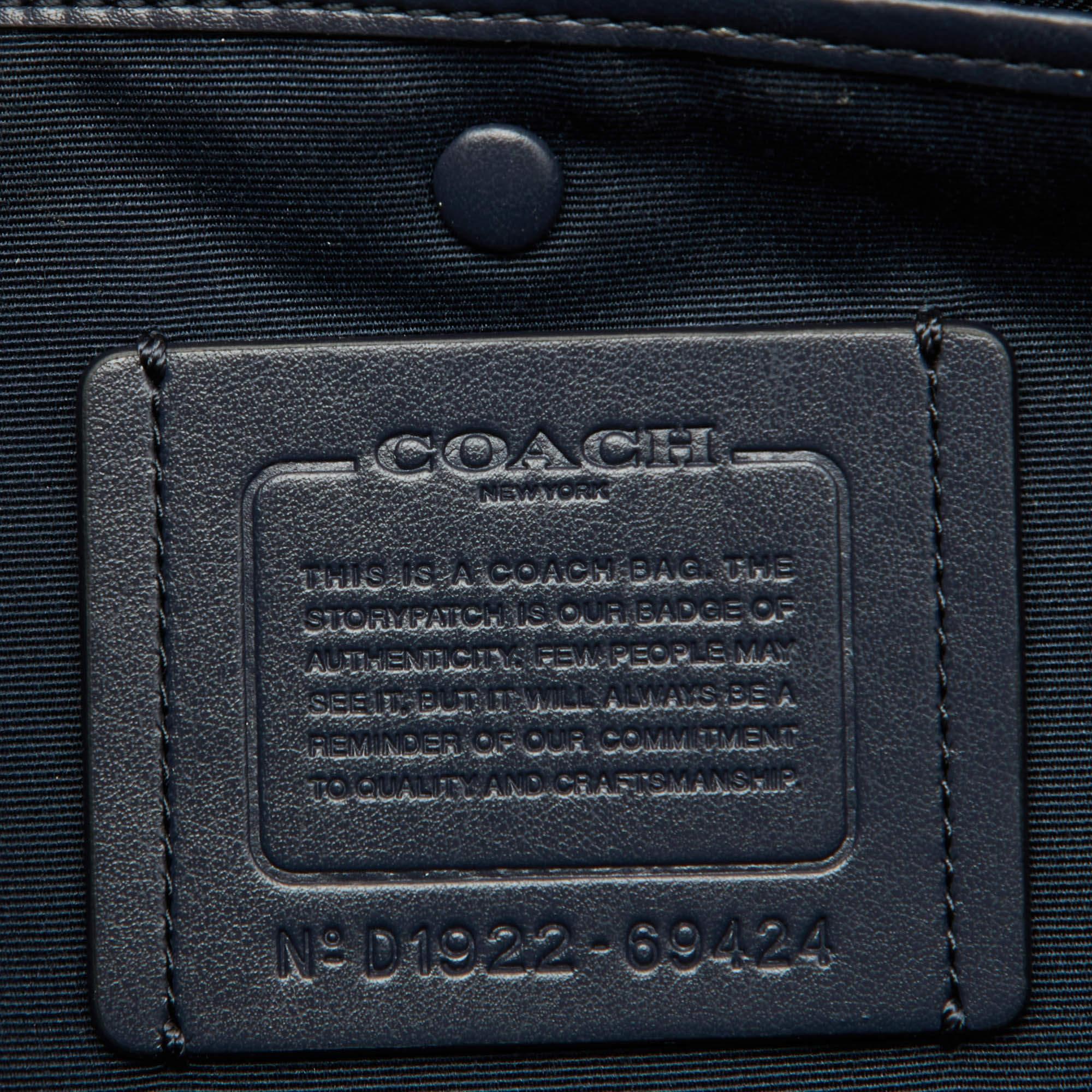Coach Blue Leather Central Zip Shopper Tote 5