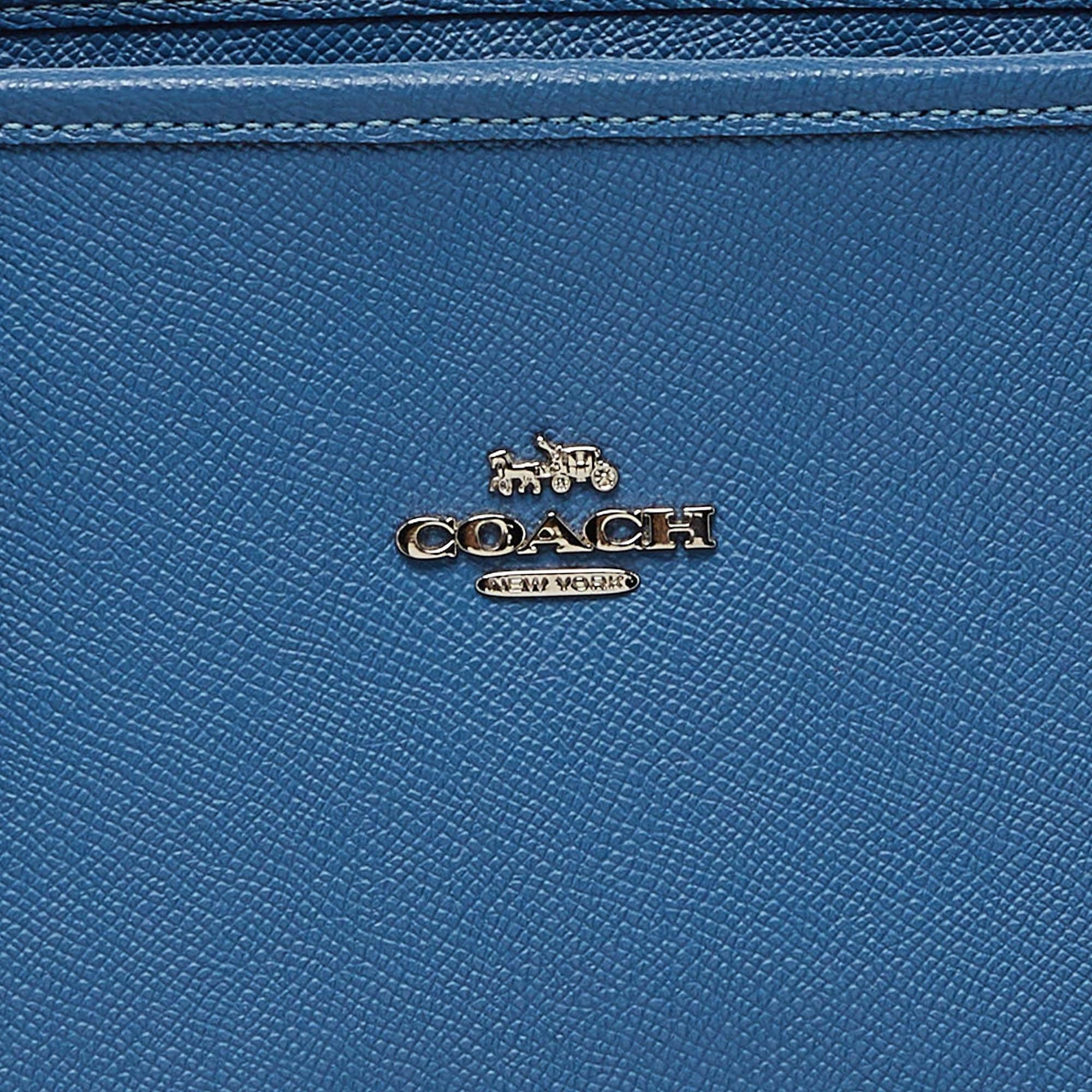 Coach Blue Leather City Zip Tote For Sale 1