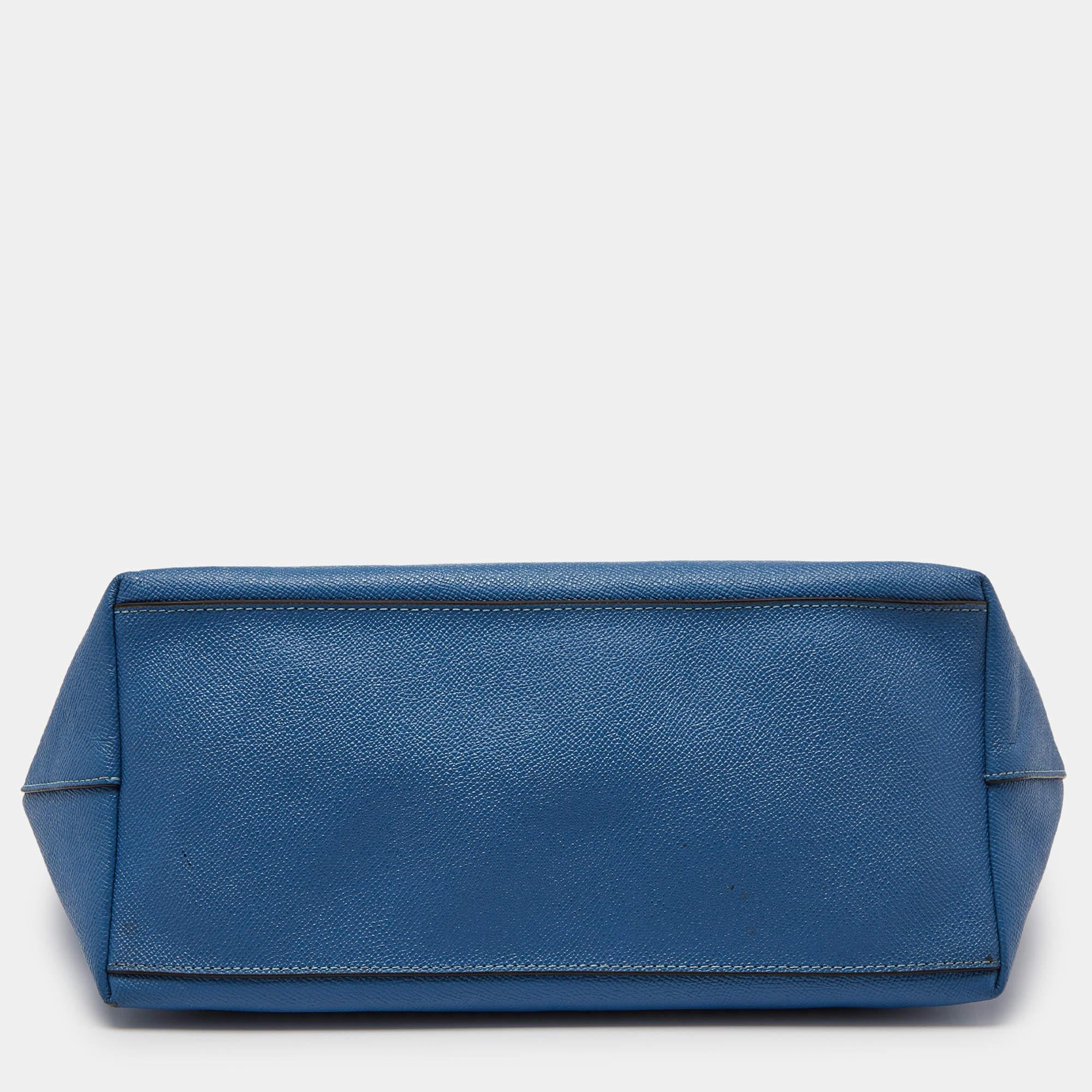Coach Blue Leather City Zip Tote For Sale 2