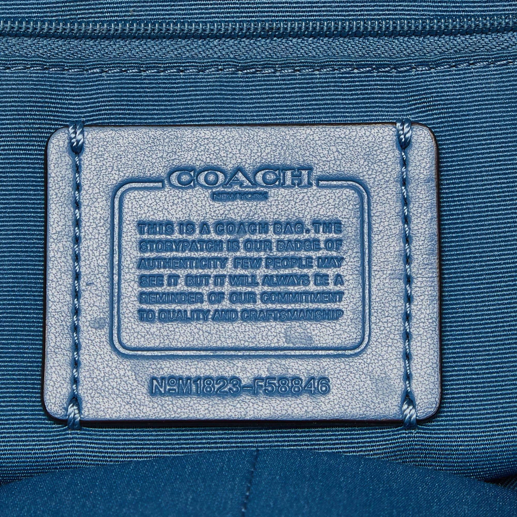 Coach Blue Leather City Zip Tote For Sale 4