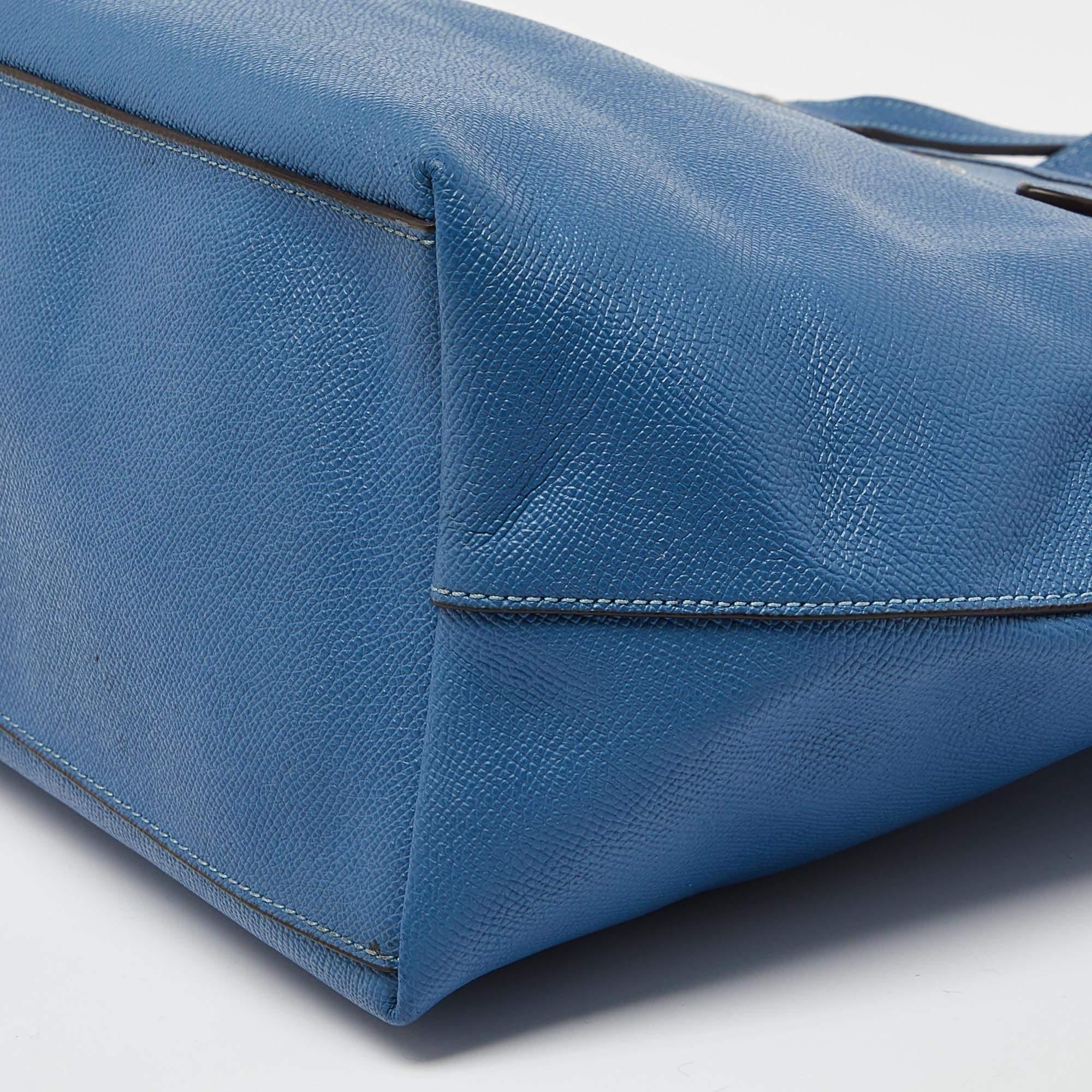 Coach Blue Leather City Zip Tote For Sale 5