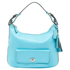 Coach Courtney Legacy Hobo aus blauem Leder