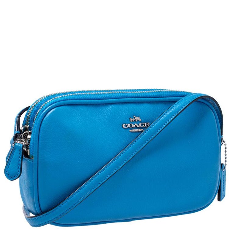 Coach Light Blue Mini Leather Camera Bag