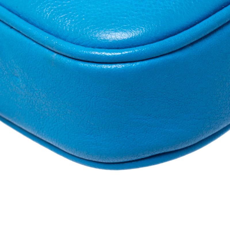 Coach Blue Leather Double Zip Camera Crossbody Bag 1